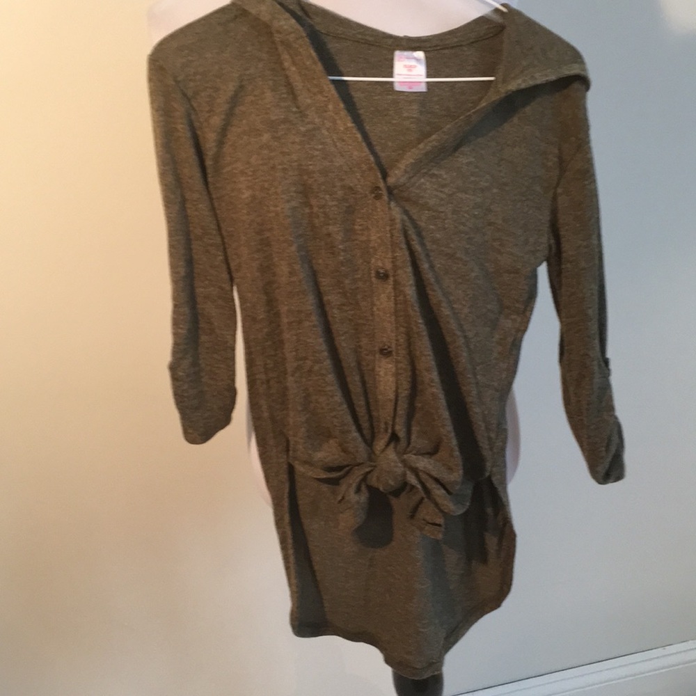 NOBO Muted green cardigan with hood